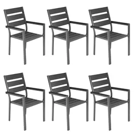 ALEOS. Milos Gartensessel 56 x 60 x 90 cm grau 6 St.
