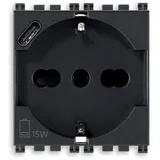 Vimar 19210.USB, 2 Module Grau, IP20, CE, EAC, Esperto elettrotecnico, Direttiva RAEE, 250 V, 16 A - Grau