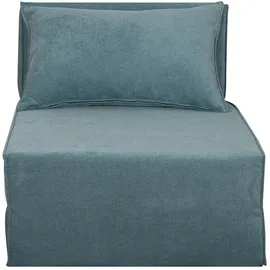 miliboo Schlafsessel SALLY Polyester 95 x 64 x 70 cm Blau