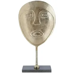 Deko Objekt auf Mamorsockel , gold , Aluminium, Marmor, Marmor , Maße (cm): B: 20,5 H: 38 T: 10,5