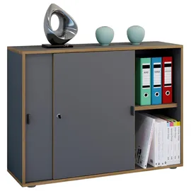 VCM Salia Aktenschrank 100 x 37,4 x 74 cm anthrazit