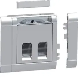 Hager GSETDM102LAN Einbauset Daten 2 RJ45 Type 10 front alu