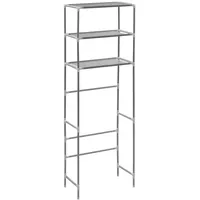 vidaXL Toilettenregal 3 Ablagen Schwarz 53x28x169 cm