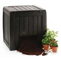 KETER Deco 340L Outdoor Komposter Kompostbehälter mit Sockel Brown