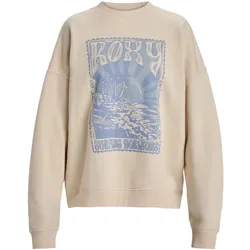 Sweatshirt ROXY "Lineup", Damen, Gr. M, beige (parchment), 55% Baumwolle, 25% Baumwolle, 20% Polyester, Sweatshirts