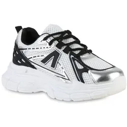 Damen Plateau Sneaker in Silber