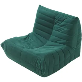 [en.casa] Bodensessel Kodsø Cord 90 x 75 x 100 cm Grün mit Hocker
