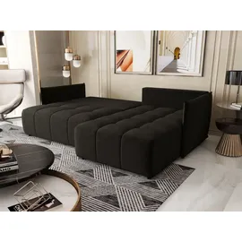 Fun Möbel Ecksofa Schlafsofa TREVISO Stoff Monolith Bordeauxrot Ottomane Rechts - Rot