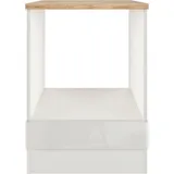 Flex-Well Exclusiv Herdumbauschrank Lund 60 cm Lichtgrau glänzend-Rauchgrau