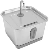 MENDUNER 3.5L/118oz Katzenbrunnen Edelstahl, Trinkbrunnen Für Katze Kabellos, Automatisch mit App Alert Wasserbrunnen für Katzen Indoor
