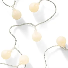 MARELIDA LED Lichterkette BERRY TWINKLE - 60 weiße XL Kugeln 8 Funktionen - Timer - L:9...