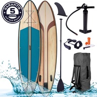 BRAST SUP Board Sixties Aufblasbares Stand up Paddle Set 320x81x15cm inkl. Zubehör Fußschlaufe Paddel Pumpe Rucksack