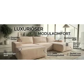 A&J MöbelLand Eckcouch Polyester mit Schlaffunktion 2-Sitzer Braun