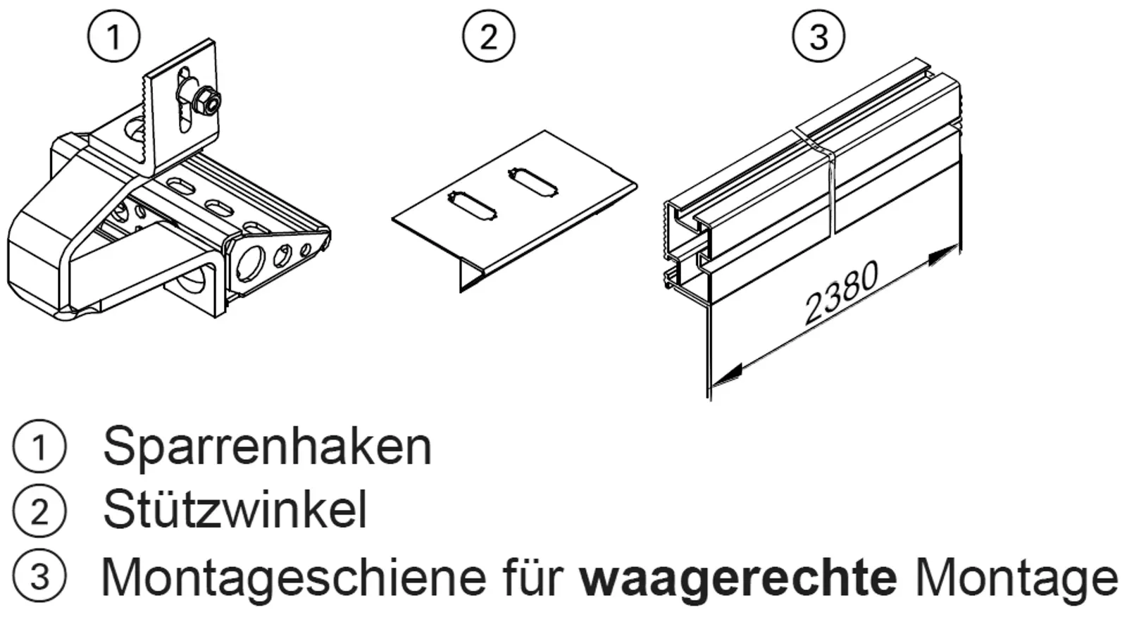 Viessmann Befestigungssatz zur Aufdachmontage (1 Röhrenkollektor)