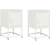 vidaXL Nachttische 2 Stk. Weiß 36x39x60,5 cm Stahl