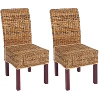 Mendler 2er-Set Esszimmerstuhl Korbstuhl M69 Stuhl BALI Bananengeflecht hell,