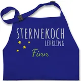 Kinderschürze Schürze Kinder Jungen Mädchen - Kochschürze - Sternekoch Lehrling Name - 2-6 Jahre - Royalblau - geschenke für die küche kinderschürzen junge weihnachten kleinkind - 2-6 Jahre