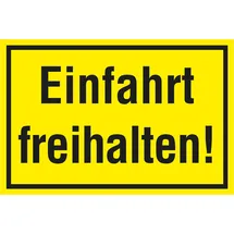 siebdruck jäger Verbotsschild Einfahrt freihalten 30 x 20 cm Gelb