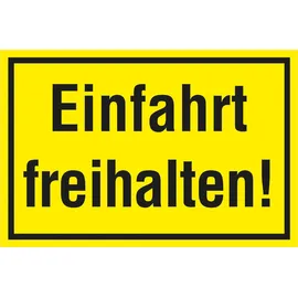 siebdruck jäger Verbotsschild Einfahrt freihalten 30 x 20 cm Gelb