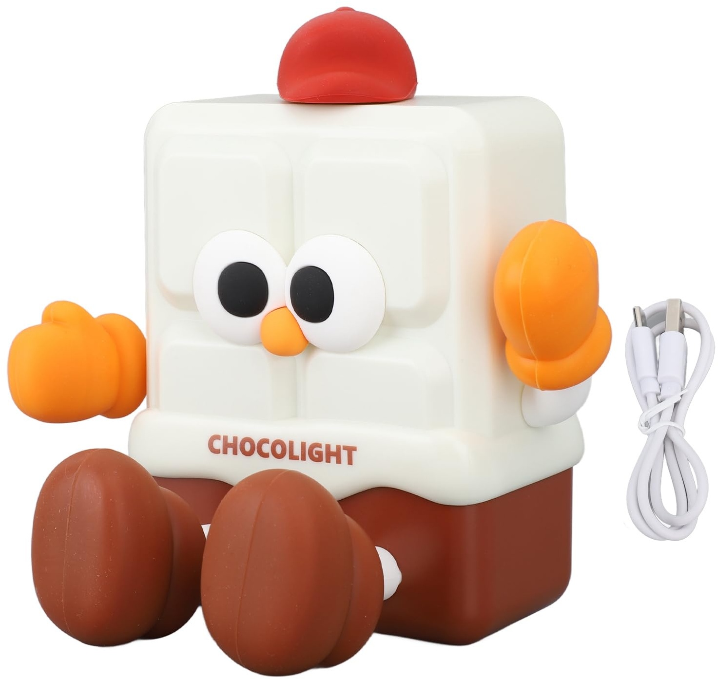Garosa Schokoladen-Nachtlicht aus Silikon mit Handy-Halterungsfunktion, 30-Minuten-Timing, Wiederaufladbare Stilllampe, Kawaii-LED-Nachtlampe, Spielzeug-Ornamente für Kinder und Babys