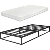 [en.casa] Metallbett Trerunta mit Matratze 90 x 200 cm