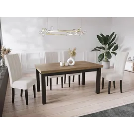 WFL GROUP Ausziehtisch 200 x 78 x 100 cm Lefkas Eiche braun