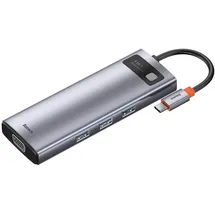 Baseus CAHUB-CU0G (USB-C), Dockingstation + USB Hub, Silber