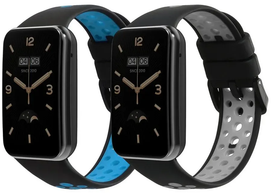 kwmobile Uhrenarmband 2x Sportarmband für Xiaomi Mi Band 7 Pro, Armband TPU Silikon Set Fitnesstracker schwarz