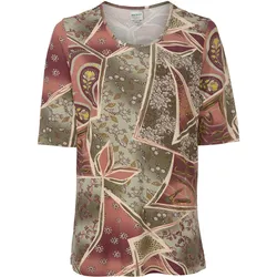 Viskose-Shirt, Druck khaki, 52/54