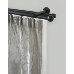 Gardinenstange GARESA "ORNELLA", schwarz, L:310cm Ø:20mm, Aluminium, Gardinenstangen, Vorhanggarnitur, einfache Montage, verlängerbar, Wandmontage, Kugel