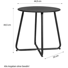 Homestyle4u Beistelltisch Ø 45 x 0 cm Schwarz