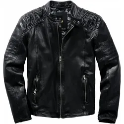 Mey & Edlich Herren Jacke Regelbruch-Lederjacke schwarz 48 - 48