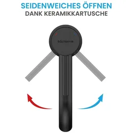 Bächlein Badarmatur Susara mit gebogenem Auslauf, Design Einhebelmischer mit langlebiger Keramikkartusche und Montage-Set, Bad Wasserhahn Matt Schwarz