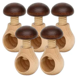 Dekohelden24 Nussknacker Pilz mit Schraubgewinde 5er Set