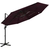 Torana - Vidaxl Sonnenschirm Mit Aluminium-mast 4-lagig Bordeauxrot 3x3 M