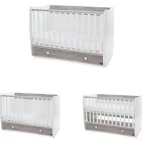 Lorelli Babybett Dream 60 x 120 cm umbaubar Schreibtisch Kinderbett Schaukelbett weiß grau