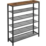 VASAGLE Schuhregal 110 x 110 x 30 cm 5 Ebenen / schwarz