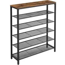 VASAGLE Schuhregal 110 x 110 x 30 cm 5 Ebenen / schwarz