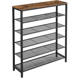 VASAGLE Schuhregal 110 x 110 x 30 cm 5 Ebenen / schwarz