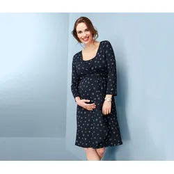 Tchibo - Umstandskleid in Wickeloptik - Damen - Gr. XL - dunkelblau/gepunktet