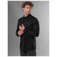 TRIGEMA Poloshirt »TRIGEMA Business-Hemd aus DELUXE-Single-Jersey«, (1 tlg.), schwarz