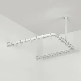 pba Duschvorhangstange U-Form 100 x 100 x 44 cm mehrfarbig