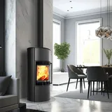 Hausheizung Kamin Kaminofen aus Stahl KRATKI BJORN Hoch 10kW Ø150 mit Türfeder