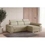 moeblo Ecksofa L mit Schlaffunktion, verstellbaren Kopfstützen & Bettkasten – Modernes Schlafsofa mit Stauraum - Ecksofa Luka L - Beige (Twist 0... - Beige