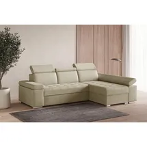 moeblo Ecksofa L mit Schlaffunktion, verstellbaren Kopfstützen & Bettkasten – Modernes Schlafsofa mit Stauraum - Ecksofa Luka L - Beige (Twist 0... - Beige
