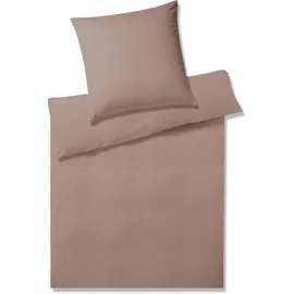 ELEGANTE Solid Stripe Braun 135 x 200 cm + 80 x 80 cm