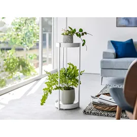 Yamazaki Tower Pflanzen-Ständer Beistelltisch Metall weiß