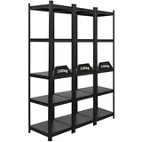 Proregal Schwerlastregal Metall 180 x 45 x 45 cm schwarz