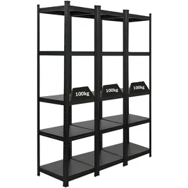 Proregal Schwerlastregal Metall 180 x 45 x 45 cm schwarz