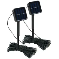 Lunartec Solar-Lichterkette inkl. Dämmerungssensor 12 m 2er-Set Schwarz